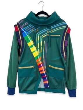 Spirit Halloween Fortnite DJ Yonder Costume Hoodie Jacket Youth/Adult Small